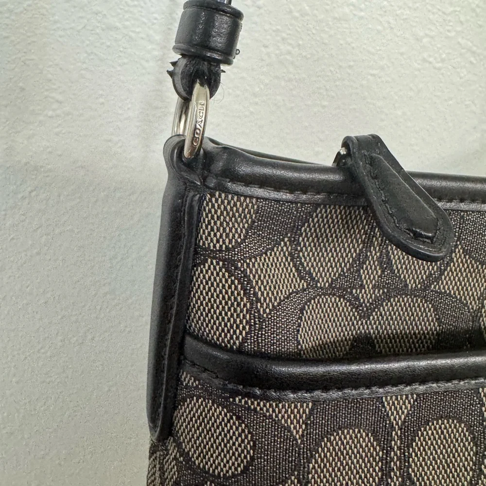 Coach Black and Gray Signature fair Messenger Bag